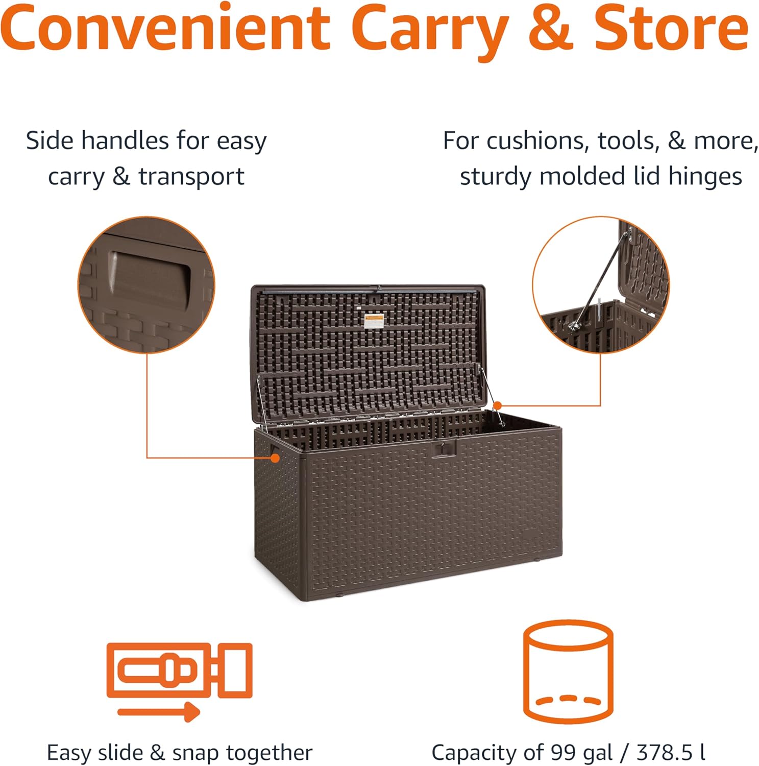 Garden Storage Box with Lockable Lid