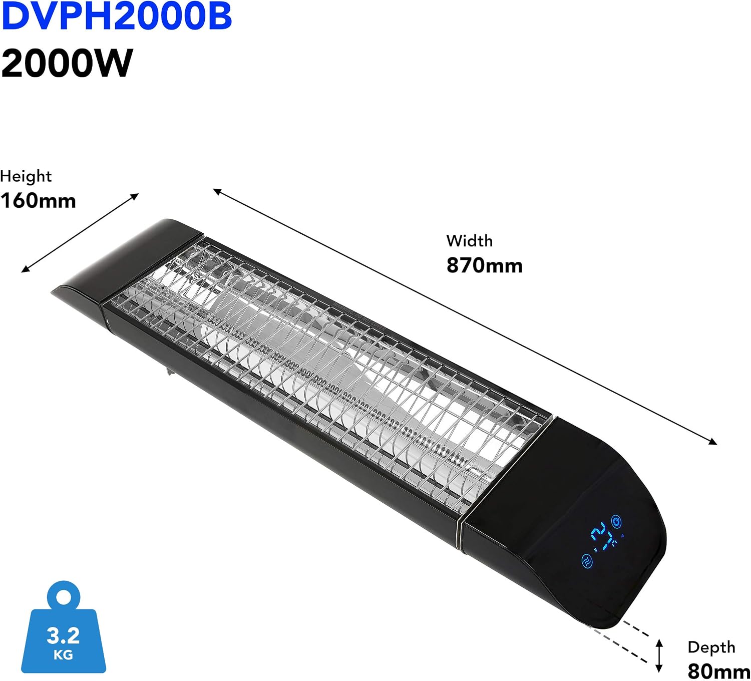 Patio Heater Wall Mounted 2000W