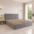 3FT Single Size Modern Selena Ottoman Gas Lift Storage Premium Fabric Bed - Grey