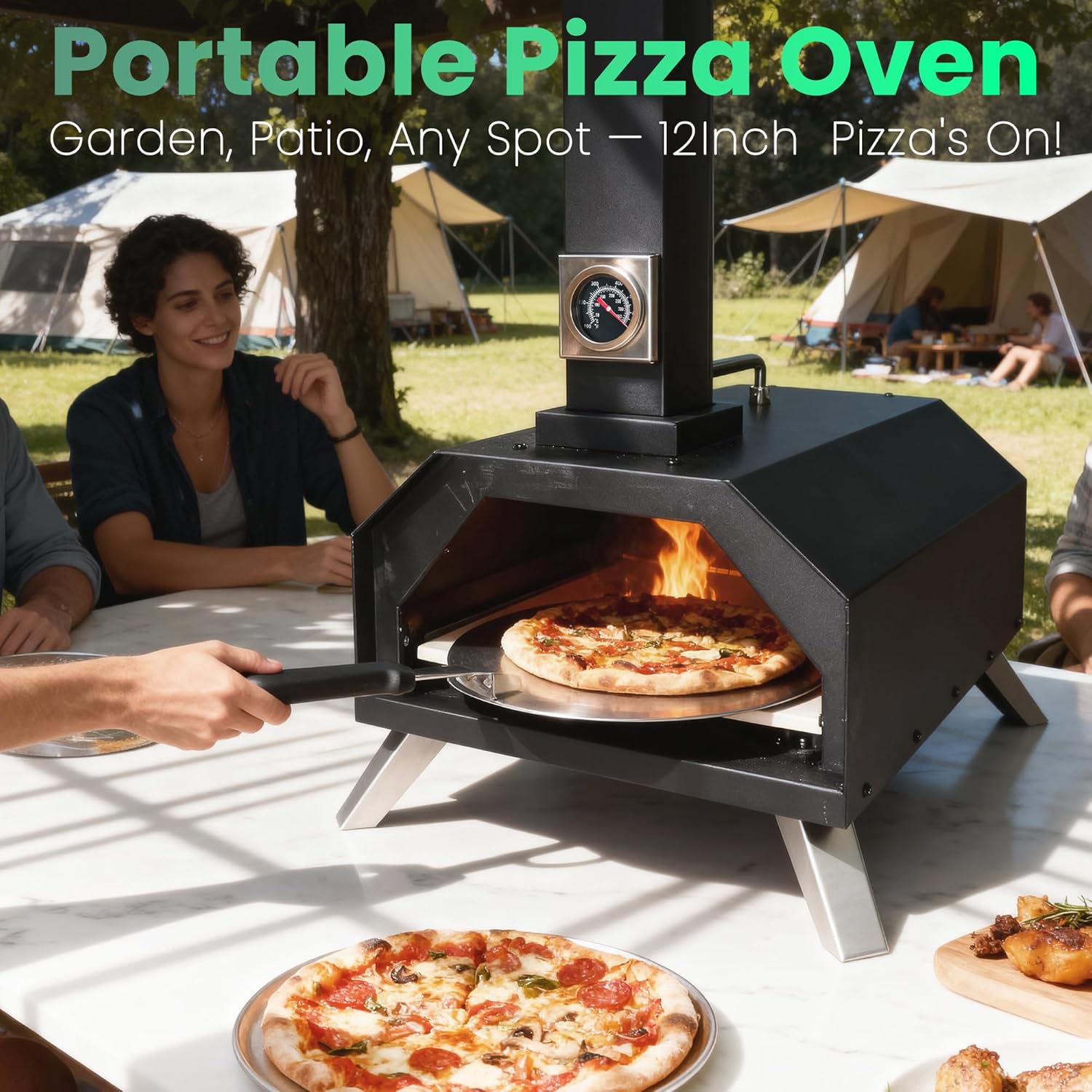 Outdoor Pizza Oven 30 CM Portable Wood Fired Pellets Pizza Ovens