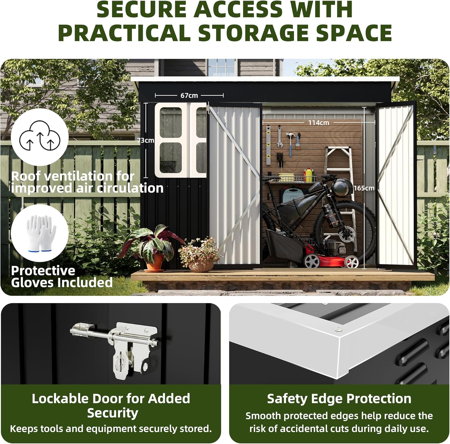 Metal Garden Shed 8.5 x 6ft