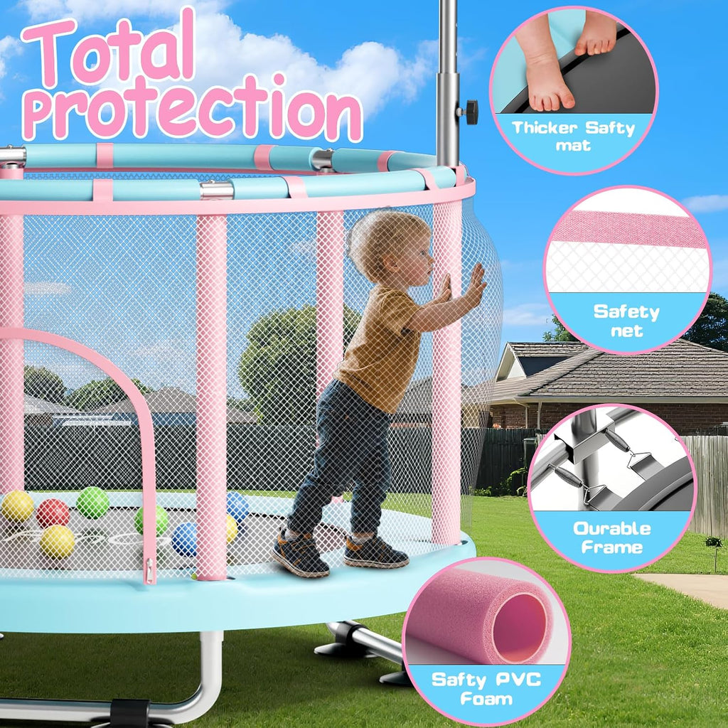 55" Toddler Mini Trampoline for Kids