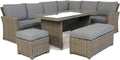 9 Seat Corner Rattan Wicker Garden Lounge Set with Cushions