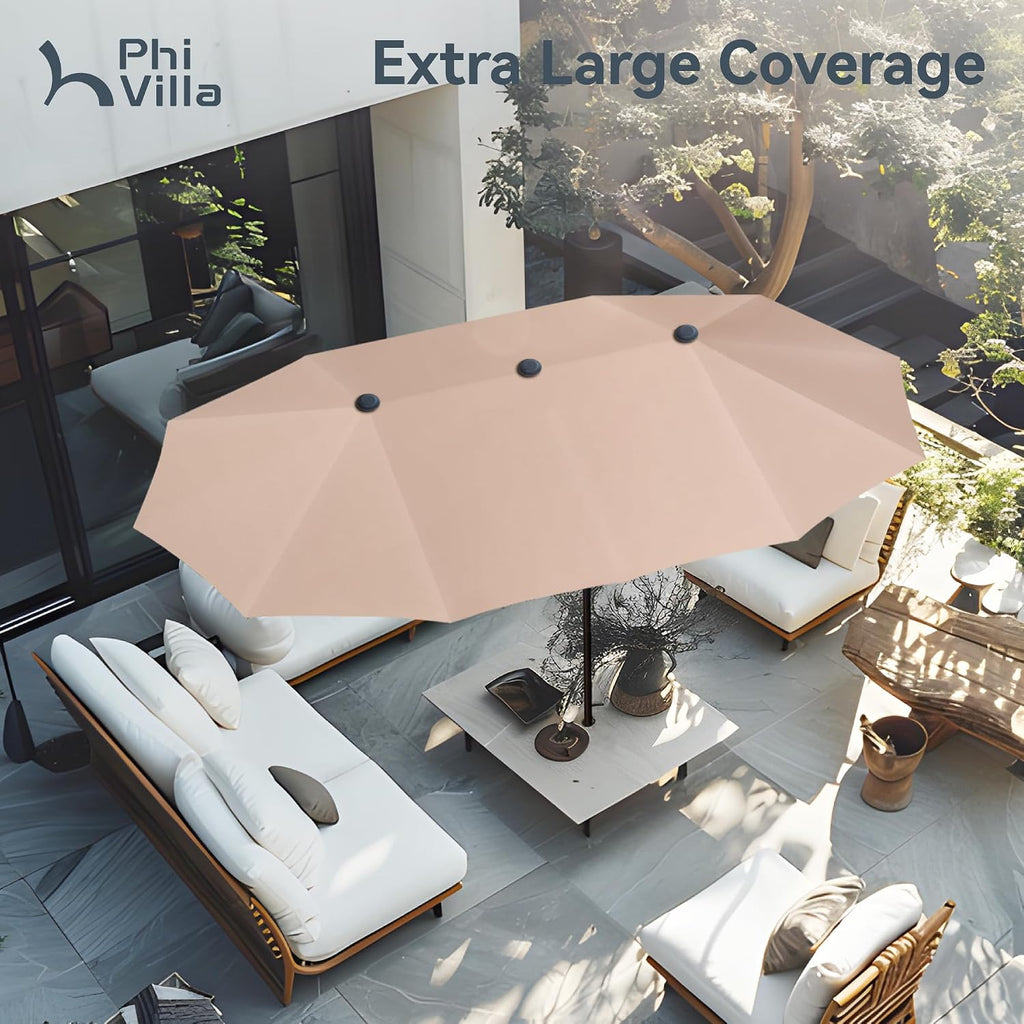 2×3.8m Garden Parasol Umbrella for Sun Protection Patio Outdoor Umbrella Waterproof with Crank