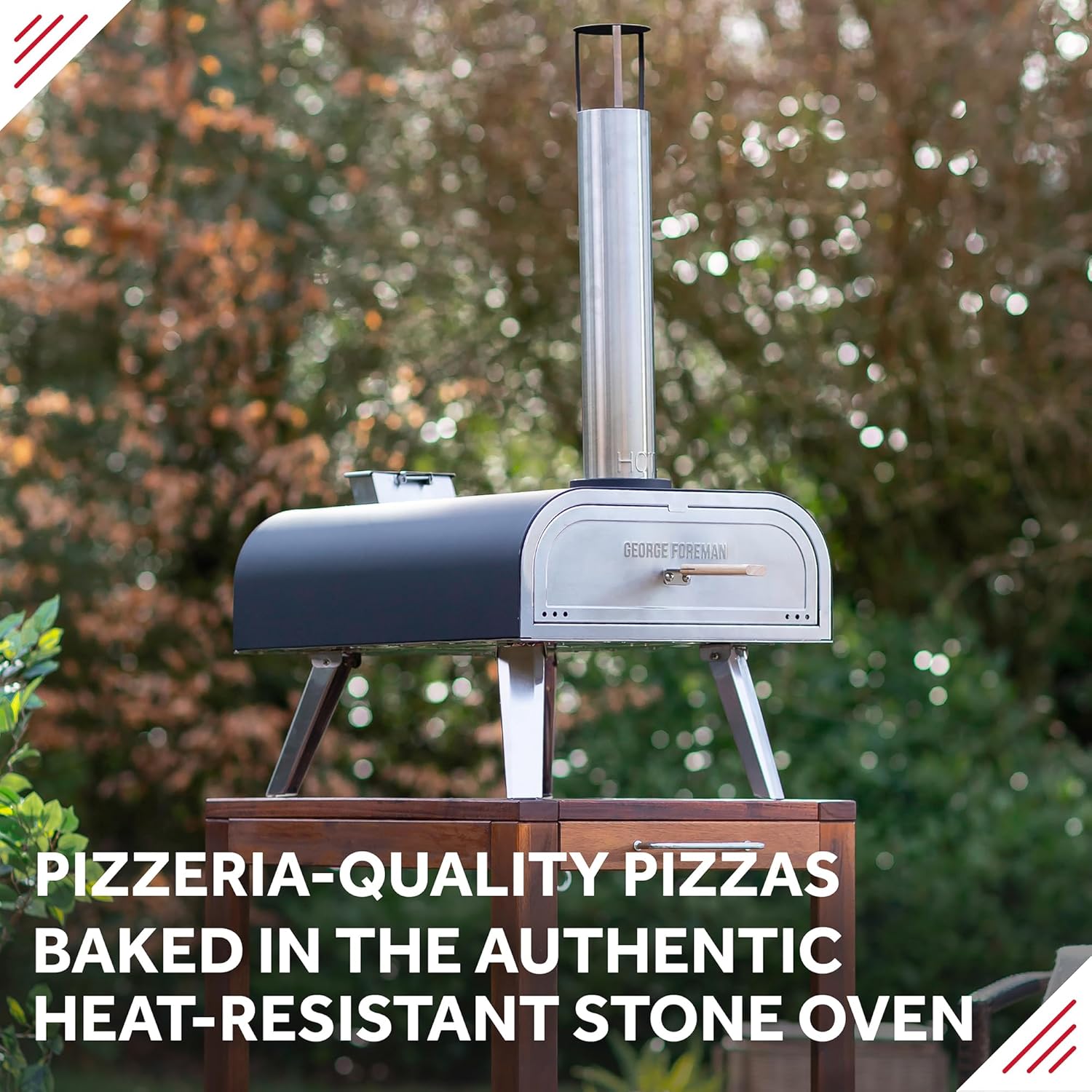 Outdoor 16 Inch Wood Pellet Portable Wood Fired Pizza Oven Black with Paddle and Carry Bag