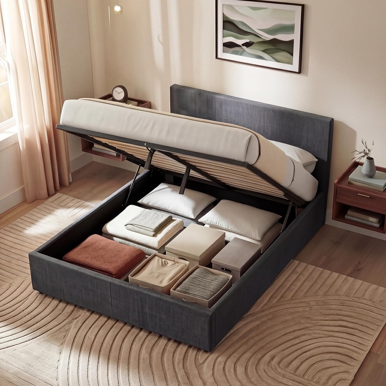 Veronica Double Ottoman Bed Frame