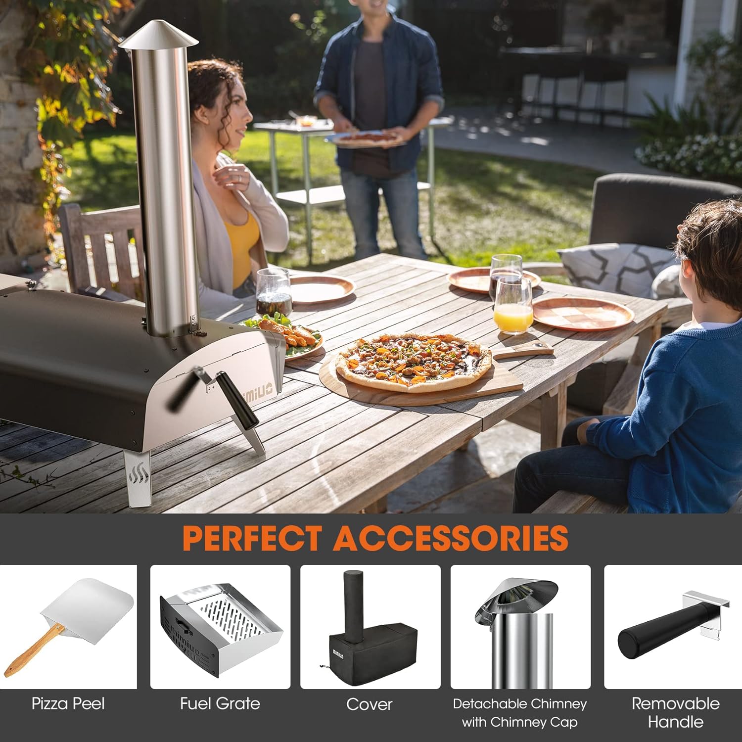 Outdoor Wood &amp; Pellet Fired Pizza Oven for Garden