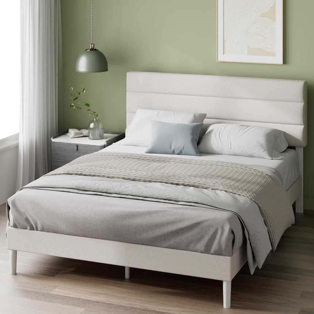 King Upholstered Bed Frame with Headboard (150 x 200 cm)