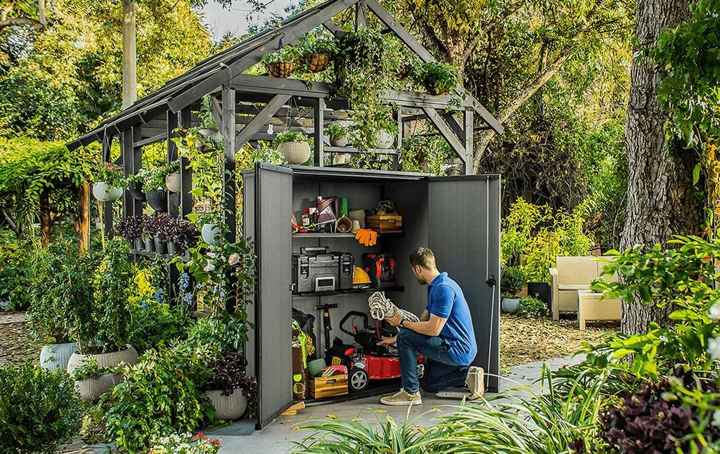 Garden Shed Alto 1400L Grey Storage Compartment Universal Shed