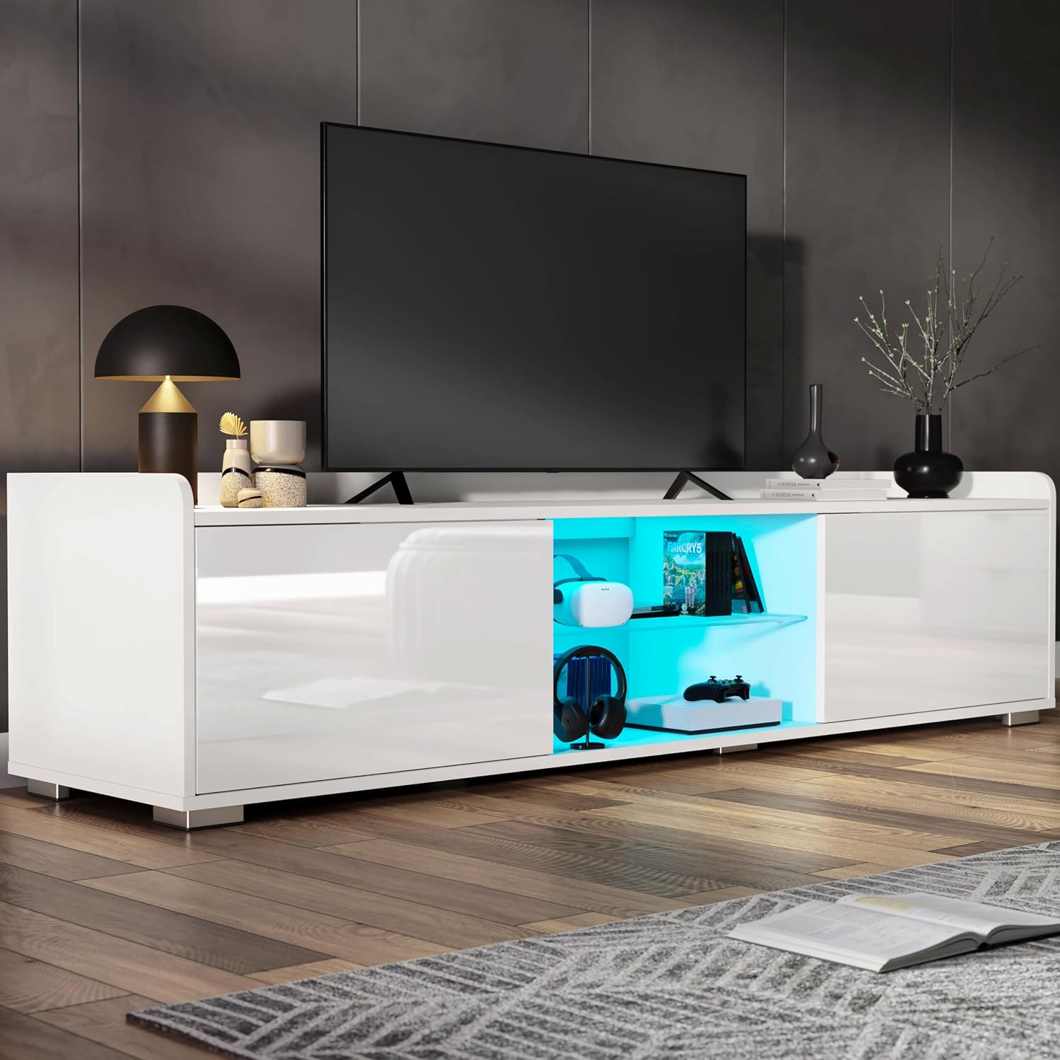 160cm Large White TV Unit