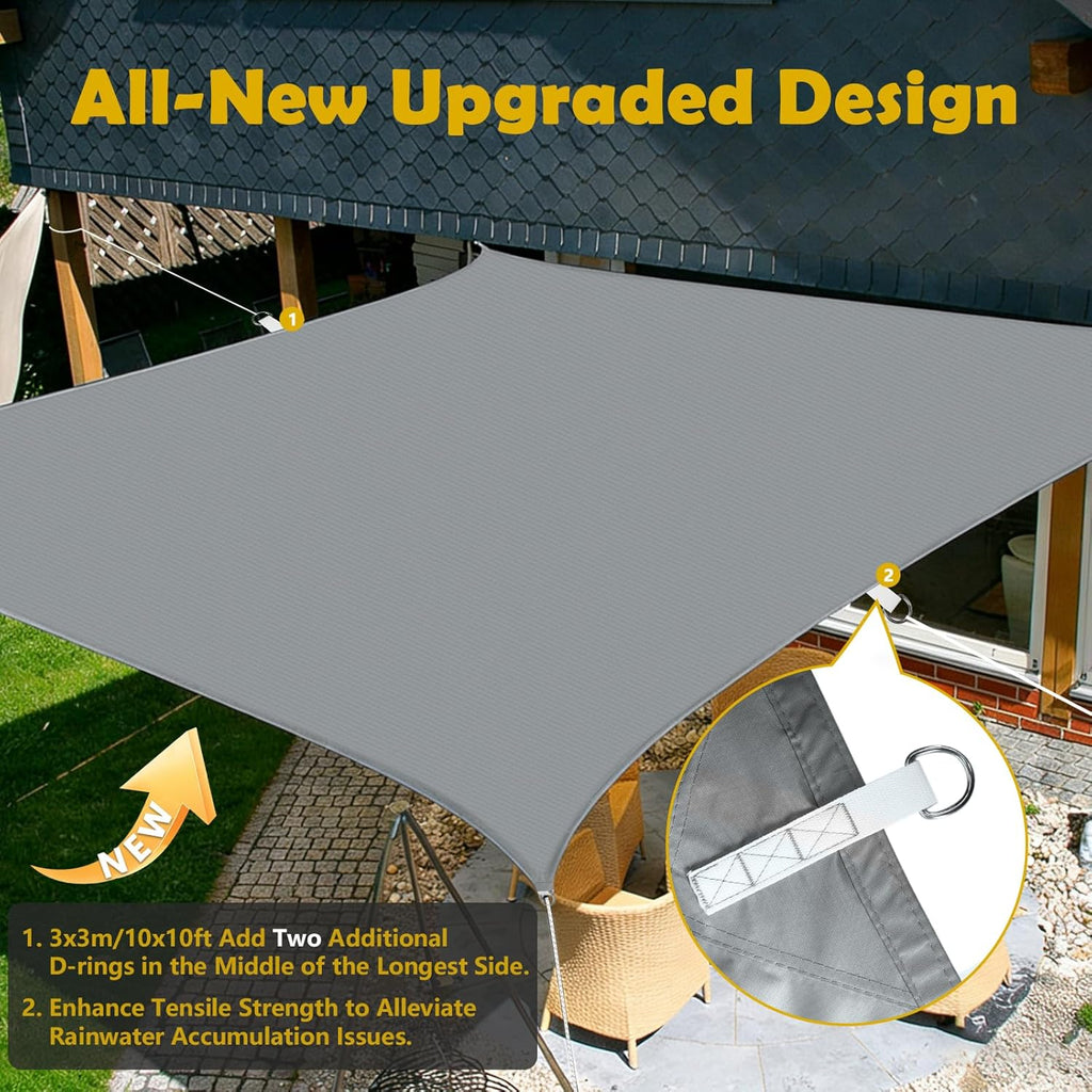 3m × 3m Waterproof Sun Shade Sail