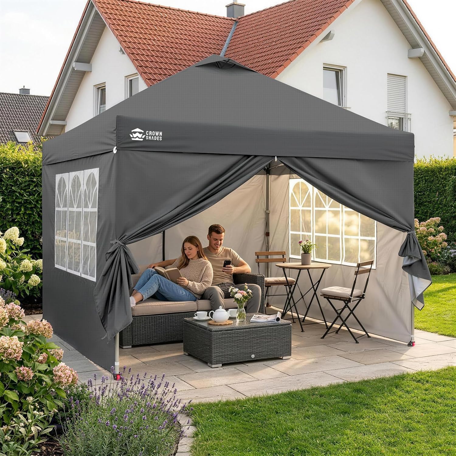 3m × 3m Pop-Up Gazebo with 4 Waterproof Side Panels