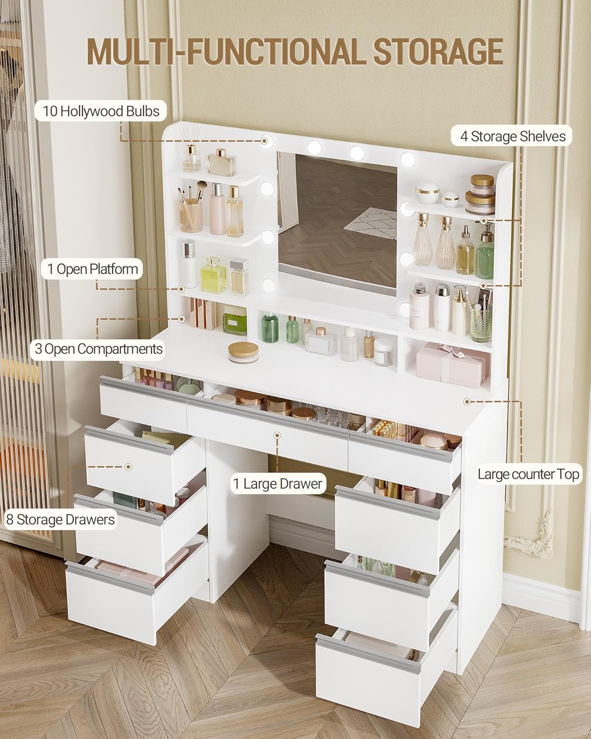 Dressing Table with Bulb Light