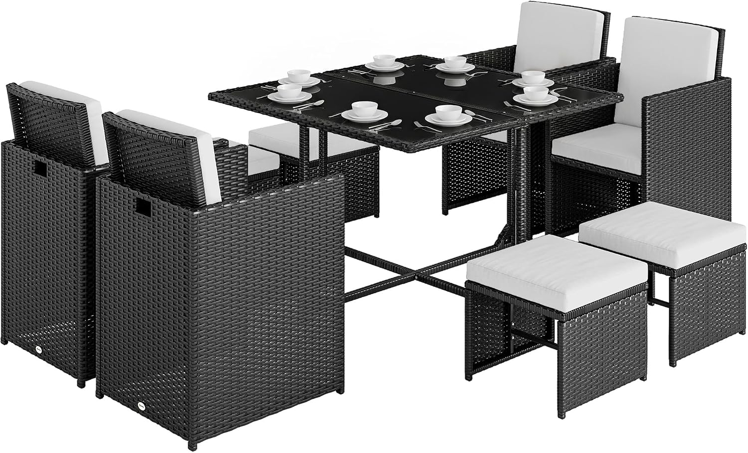 8 Seater Rattan Cube Garden Furniture Set