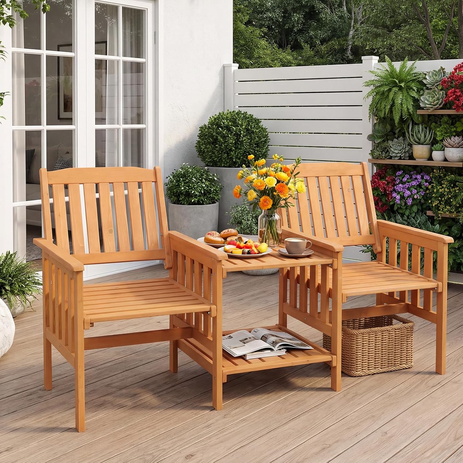 Wooden Outdoor Loveseat