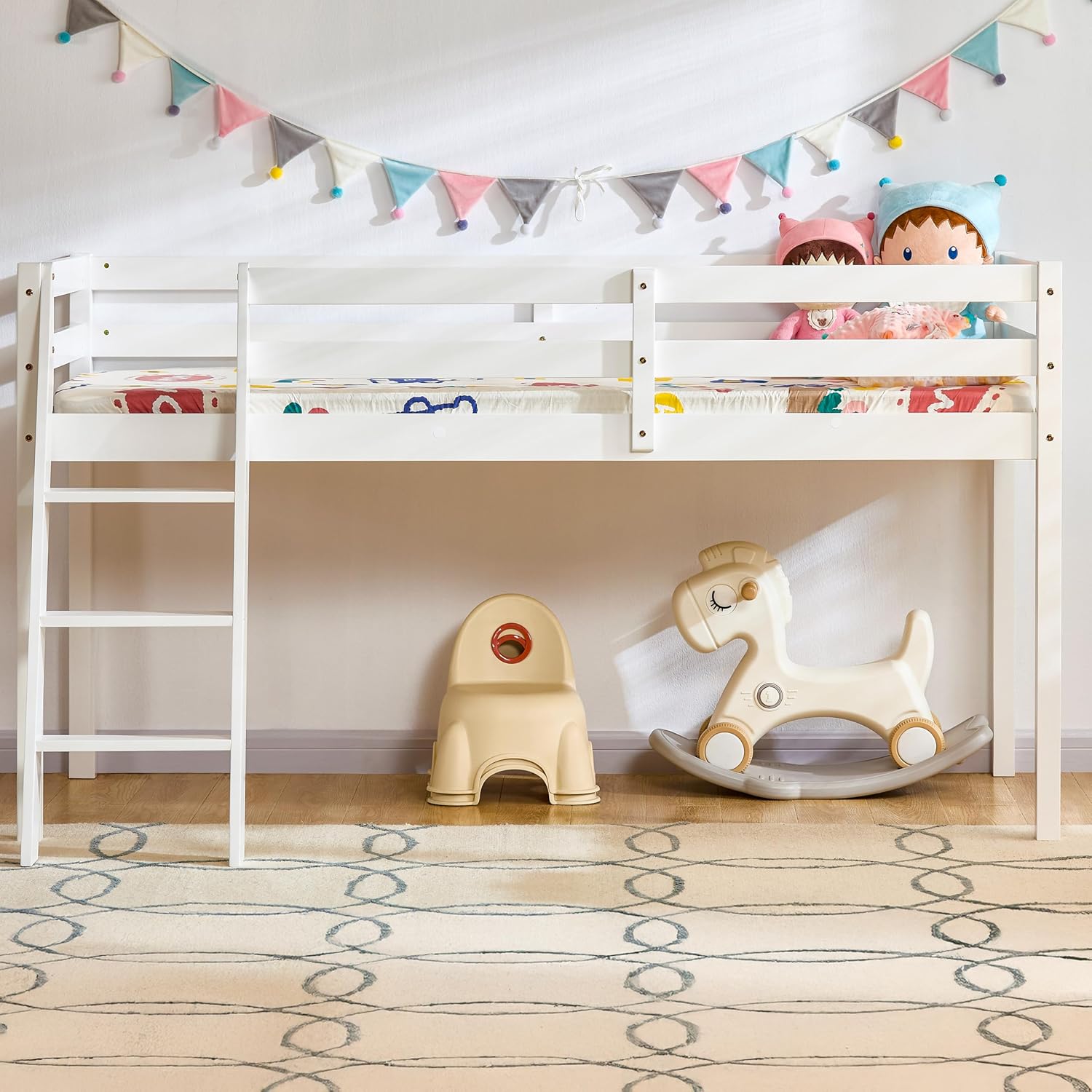 Single Bunk Bed Frame with Ladder