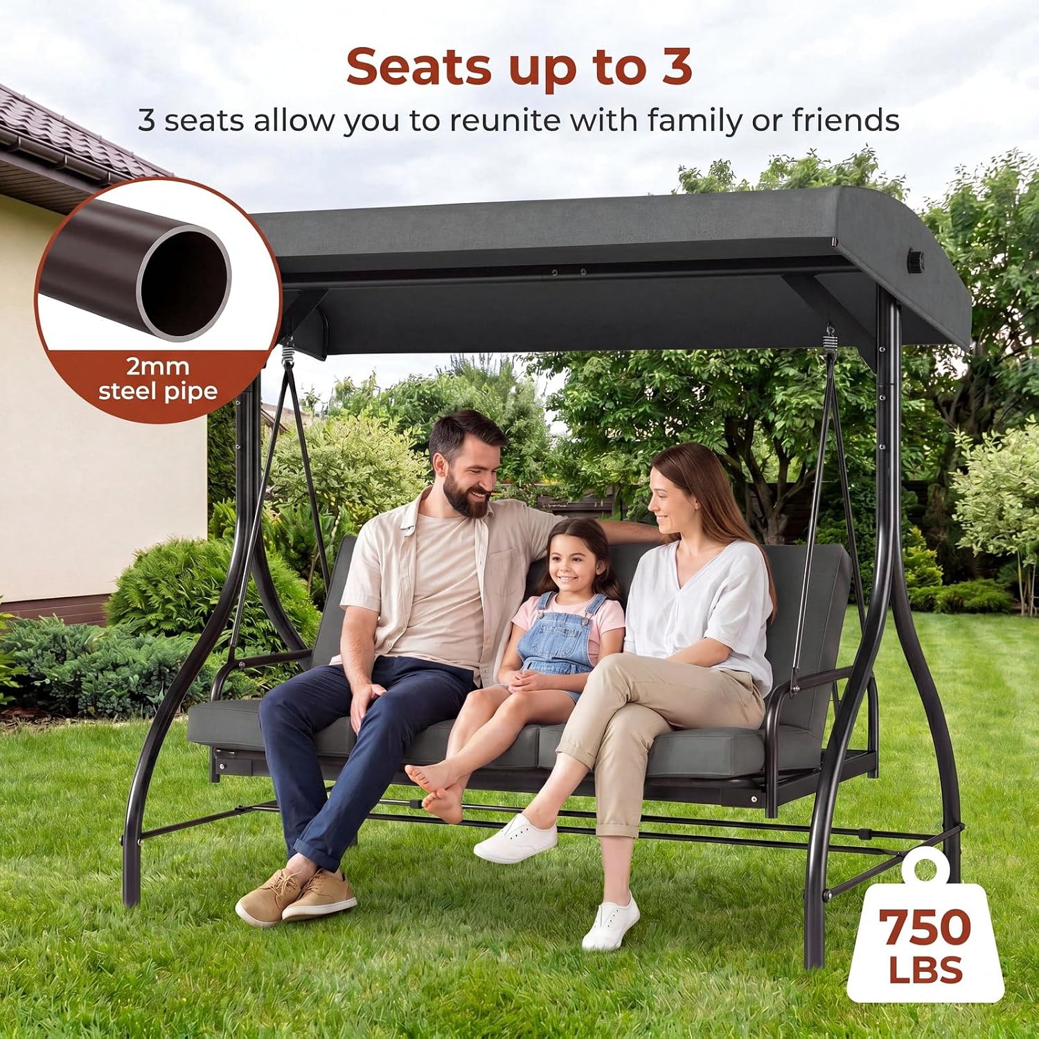 3 Seater Garden Swing