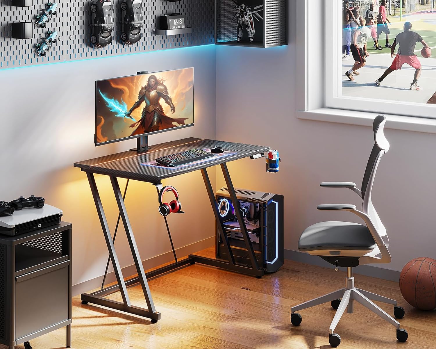 Gaming Desk with LED Lights