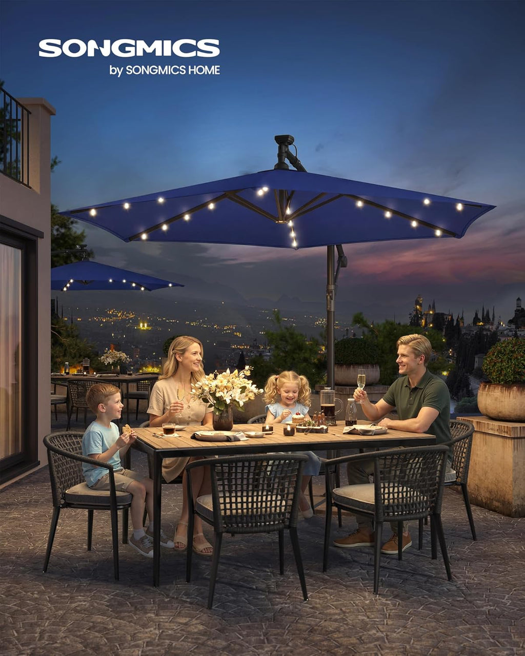 Garden Patio Parasol Umbrella with Base