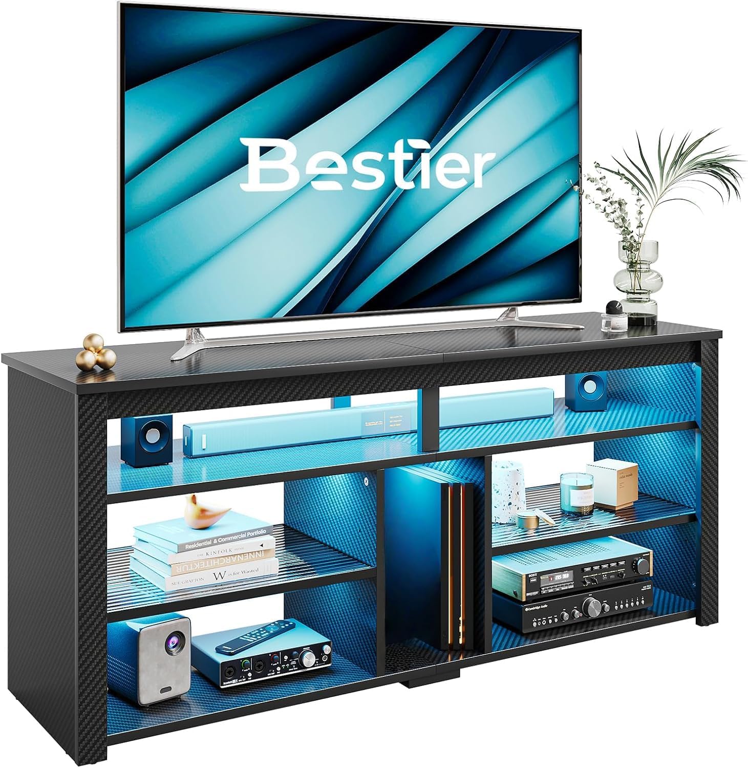 140CM LED TV Cabinet 55-65 Inch LED TV Stand with Storage for PS4/Xbox