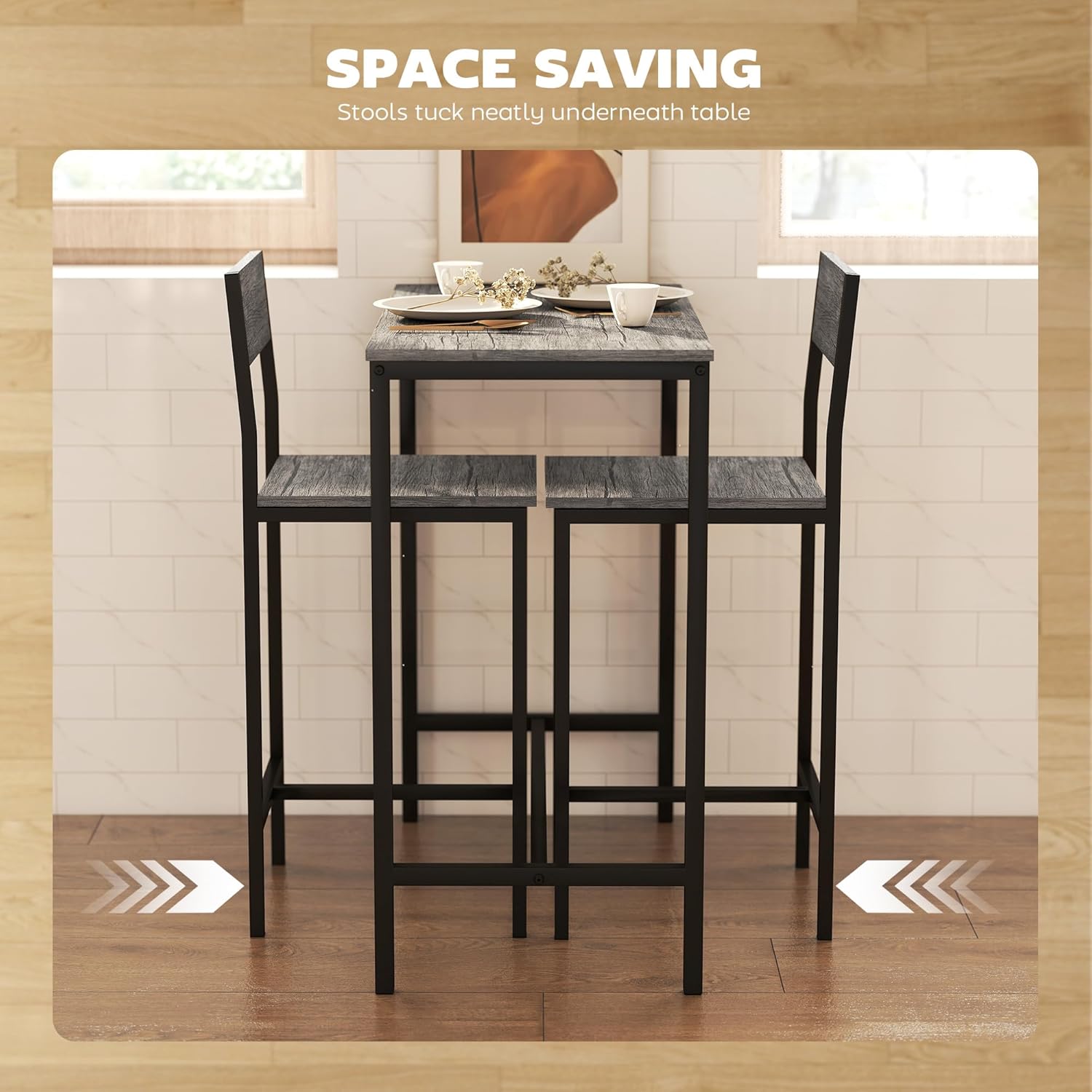 3-Piece Bar Table and Stools Set