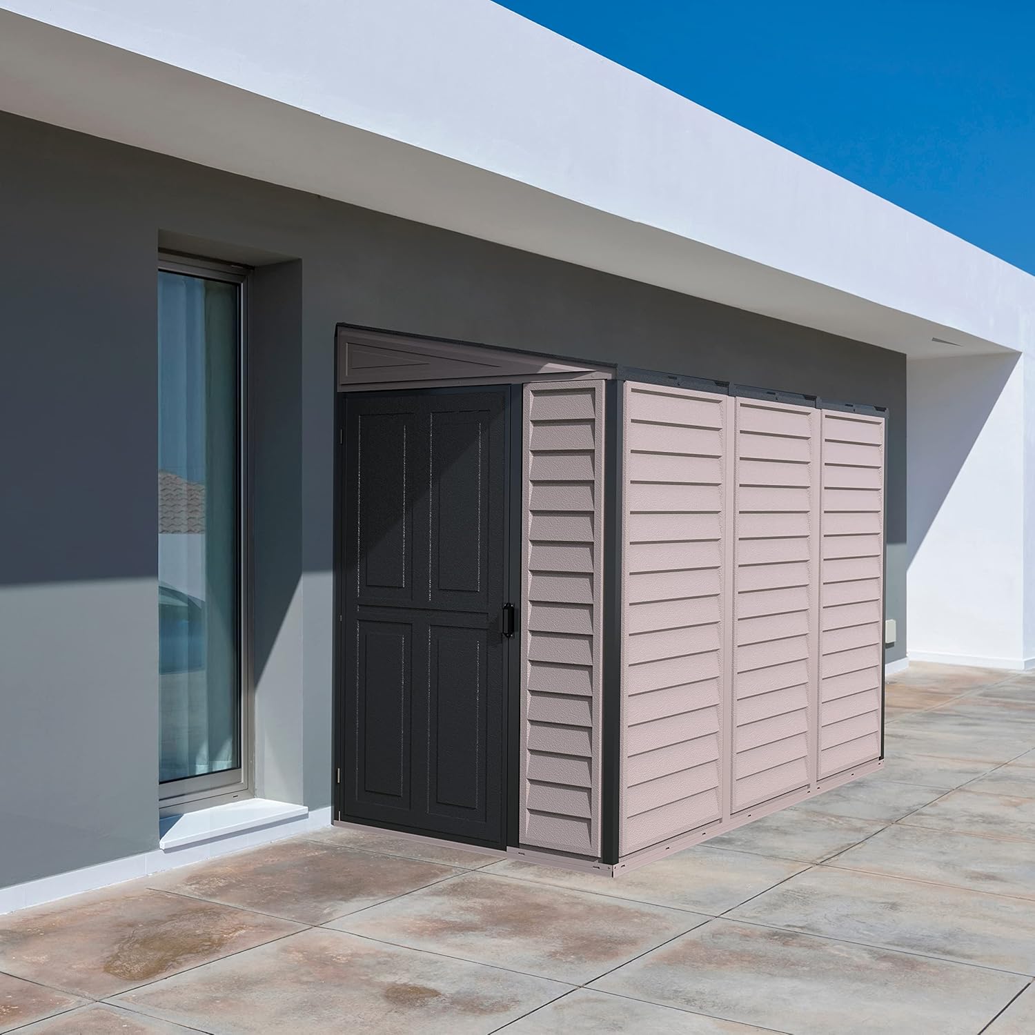 4 x 8 (2.95 m2) Plastic Garden Shed with Metal Foundation Kit