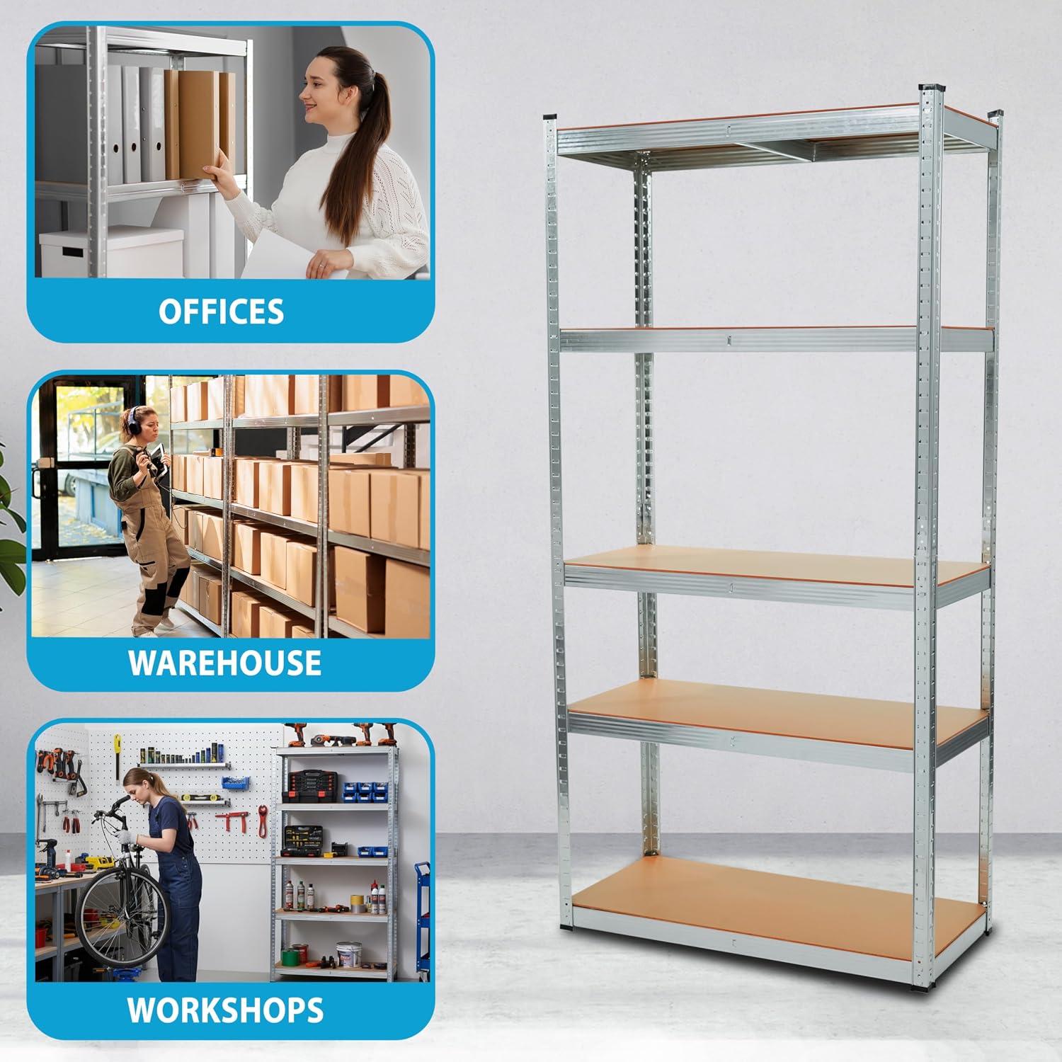 3 X Heavy Duty 5 Tier Garage Shelving Units