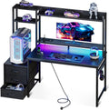 Gaming Desk with Drawers &amp; Display Shelves