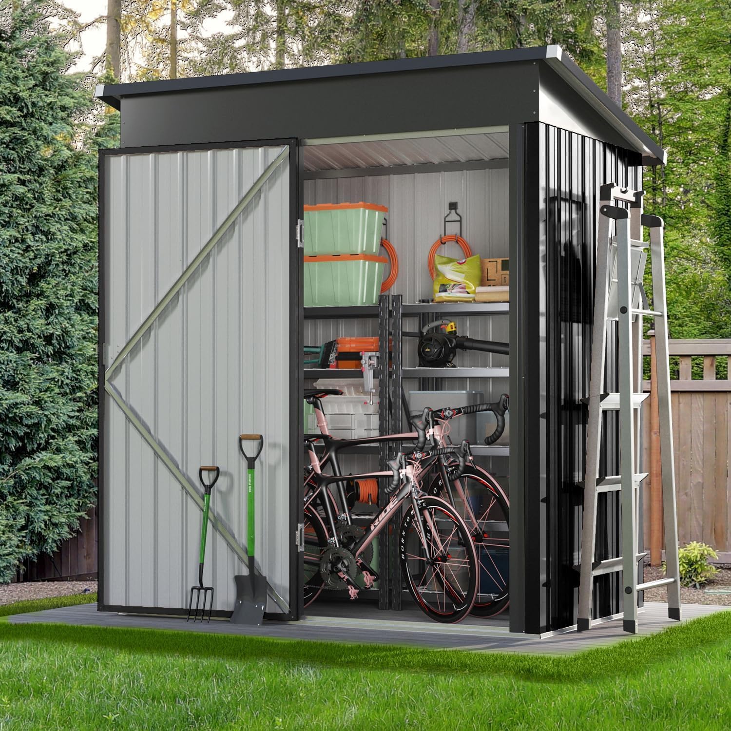 5x3ft (Overall Dimensions) Metal Garden Shed