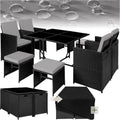 Polyrattan Garden Furniture Set with Aluminium Base