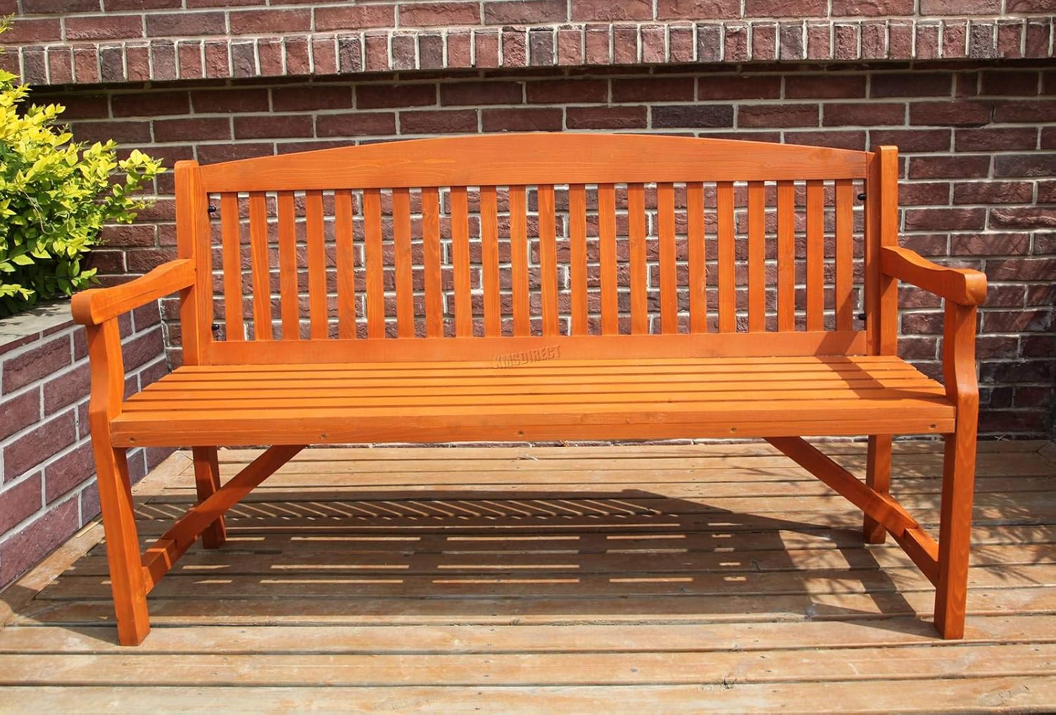 Outdoor Home 3 Seat Chair Garden Porch Bench Indoor Seater Wood Wooden Frame Patio Deck Park Yard Furniture WGB02 Natural