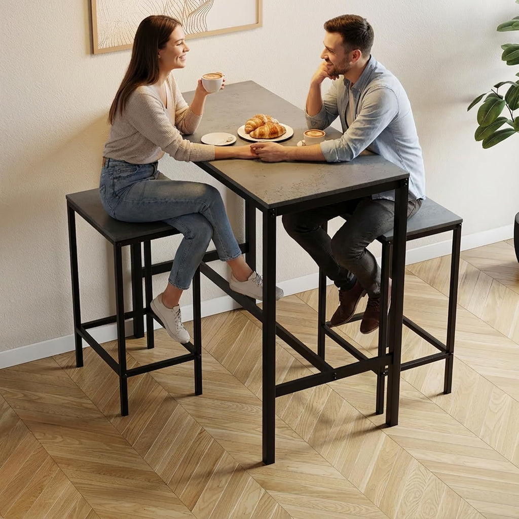 3-Piece Table Set with 2 Stools/Chairs