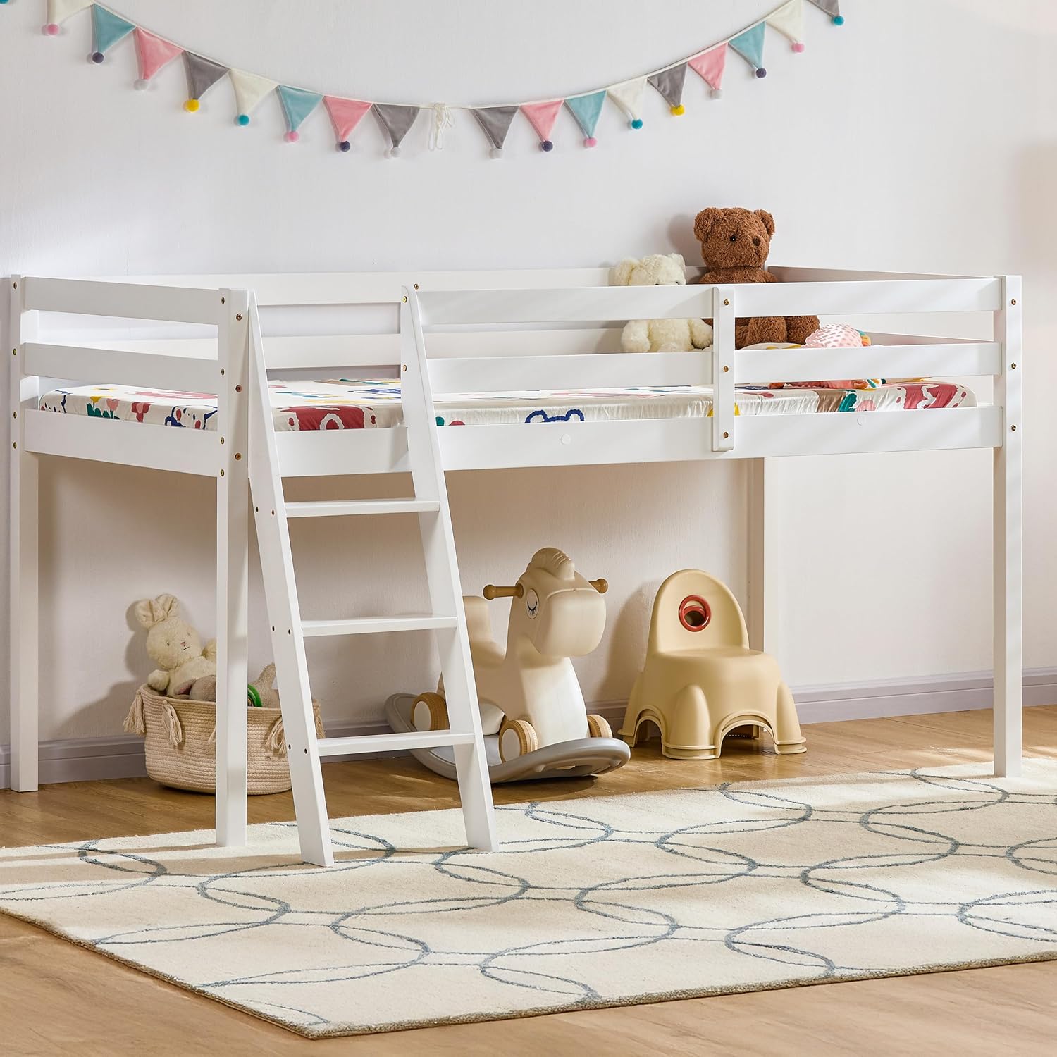 Single Bunk Bed Frame with Ladder