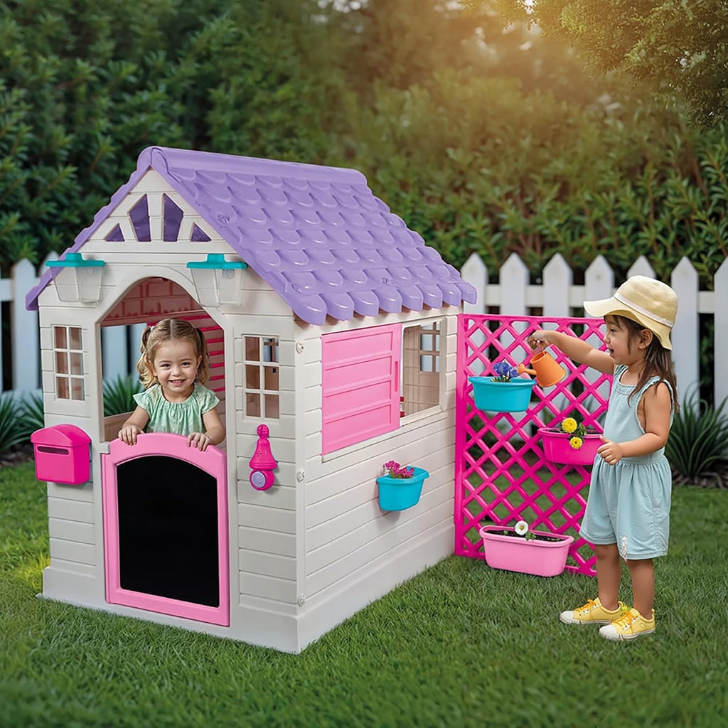 Playhouse with Electronic Doorbell For Children From 2 Years Garden Toy For Kids Garden Toys Playhouse Kids Outdoor Indoor Plastic House Toddler Garden Toys