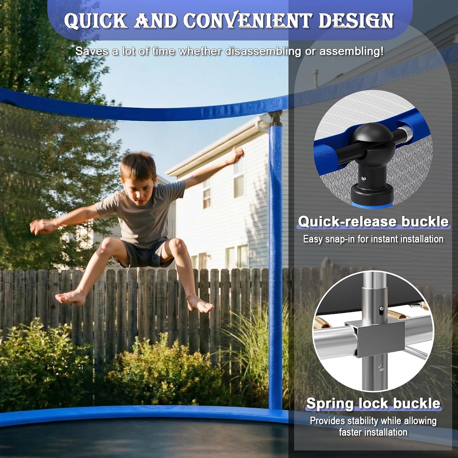 6/8/10/12ft Outdoor Trampoline with Safety Enclosure Net - Complete Outdoor Garden Trampoline for Kids &amp; Adults Spring Tool Home Fitness Family Play Equipment