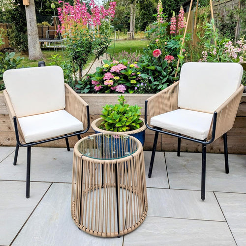 3-Piece Outdoor PE Rattan Bistro Dining Set