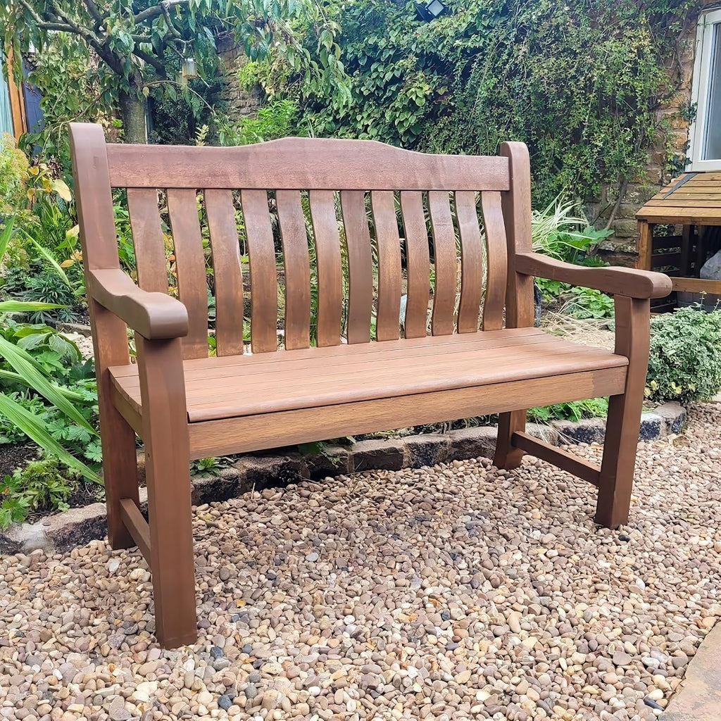 2 Seat Wooden Garden Bench - 120cm Outdoor Patio Seating