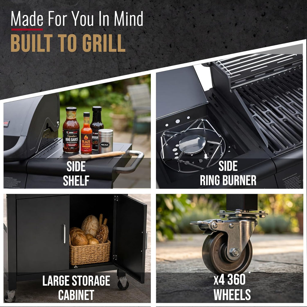 5 Gas Burner 4+1 Barbecue Grill