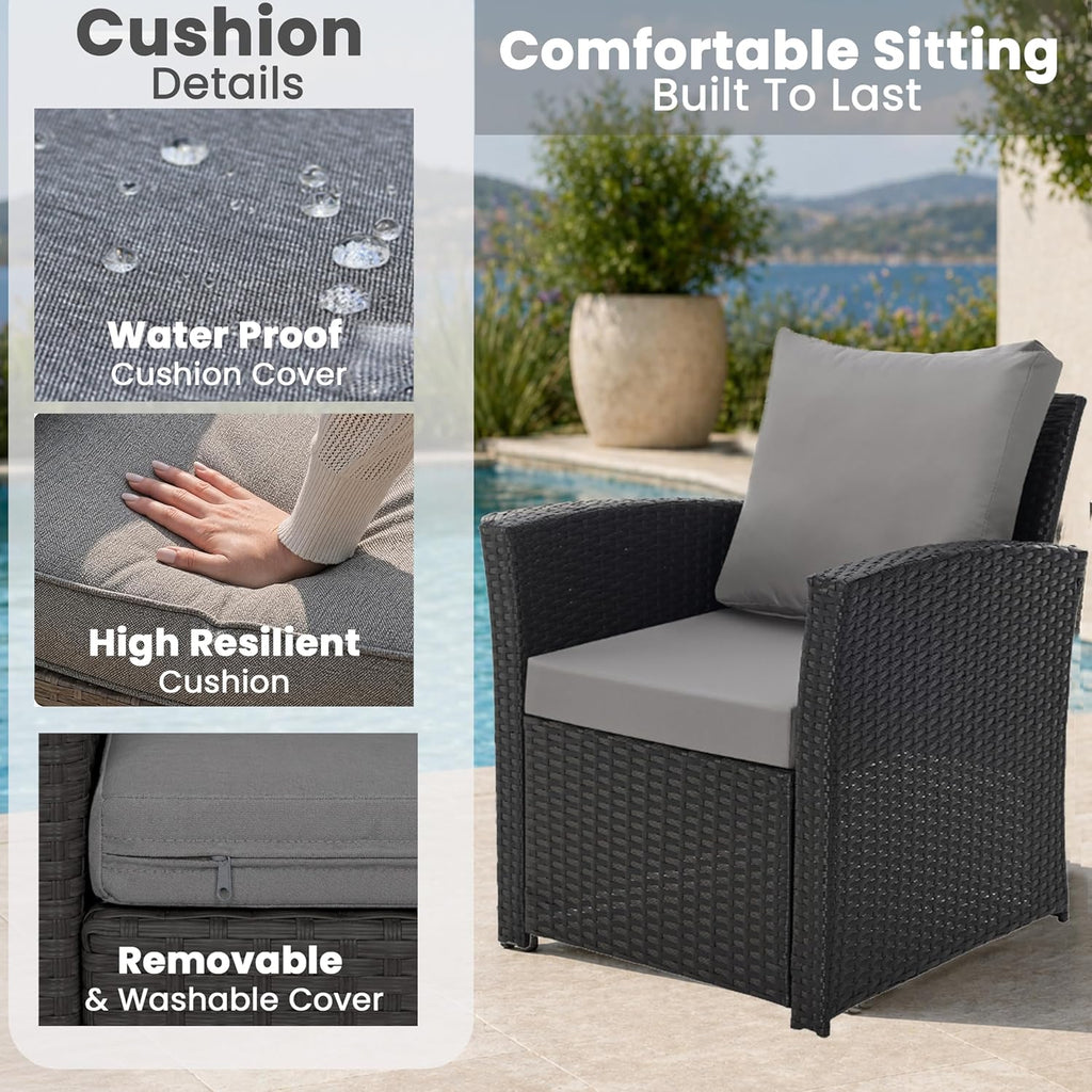 4-Seater Rattan Garden Patio Furniture Set