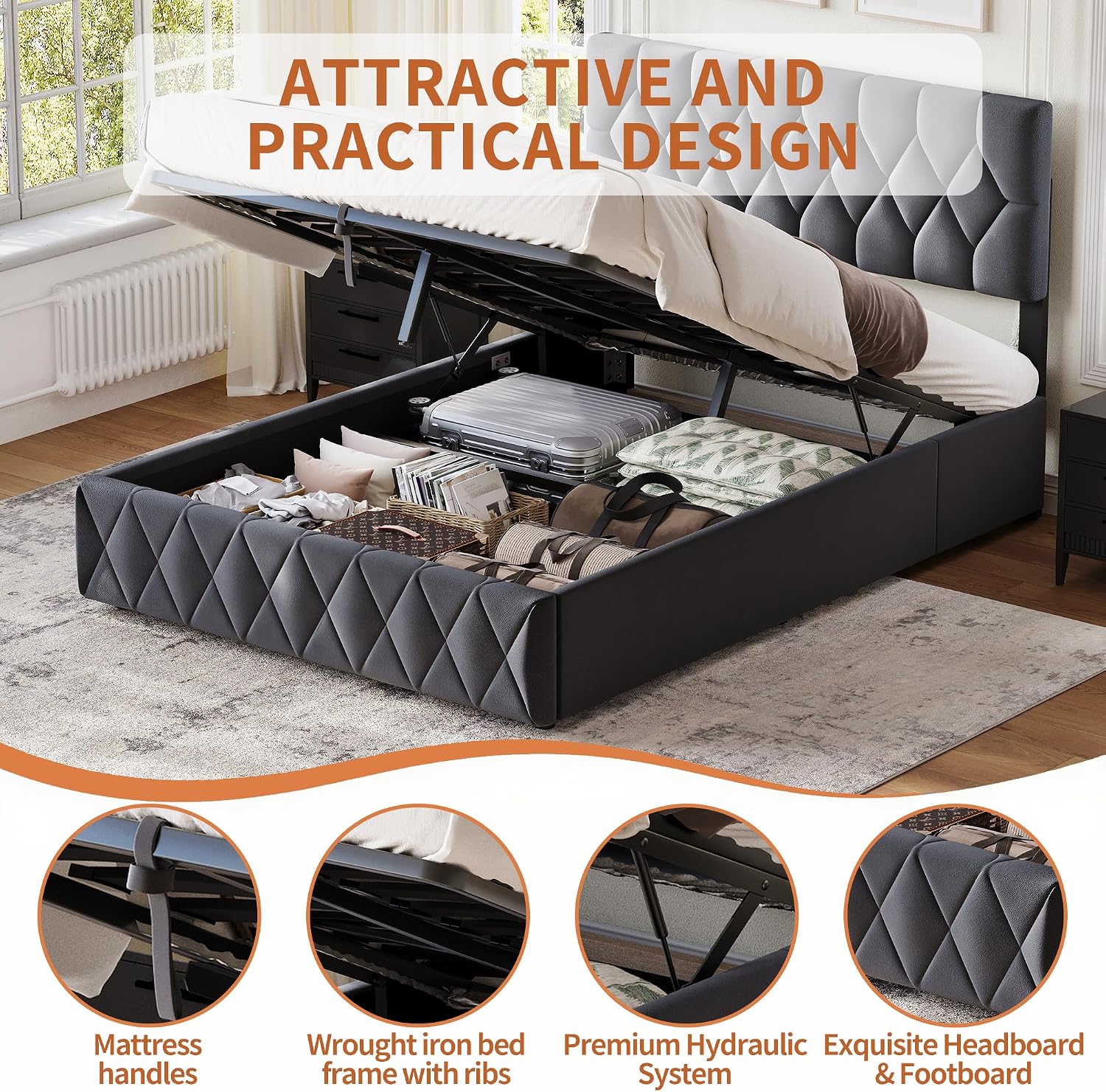 Ottoman Double Bed Frame