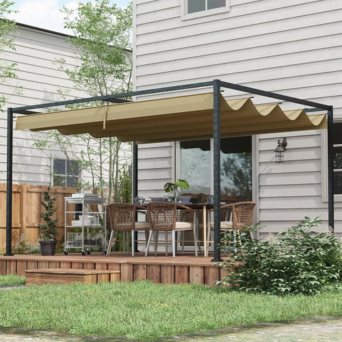 3 x 2m Metal Outdoor Pergola with Retractable Roof