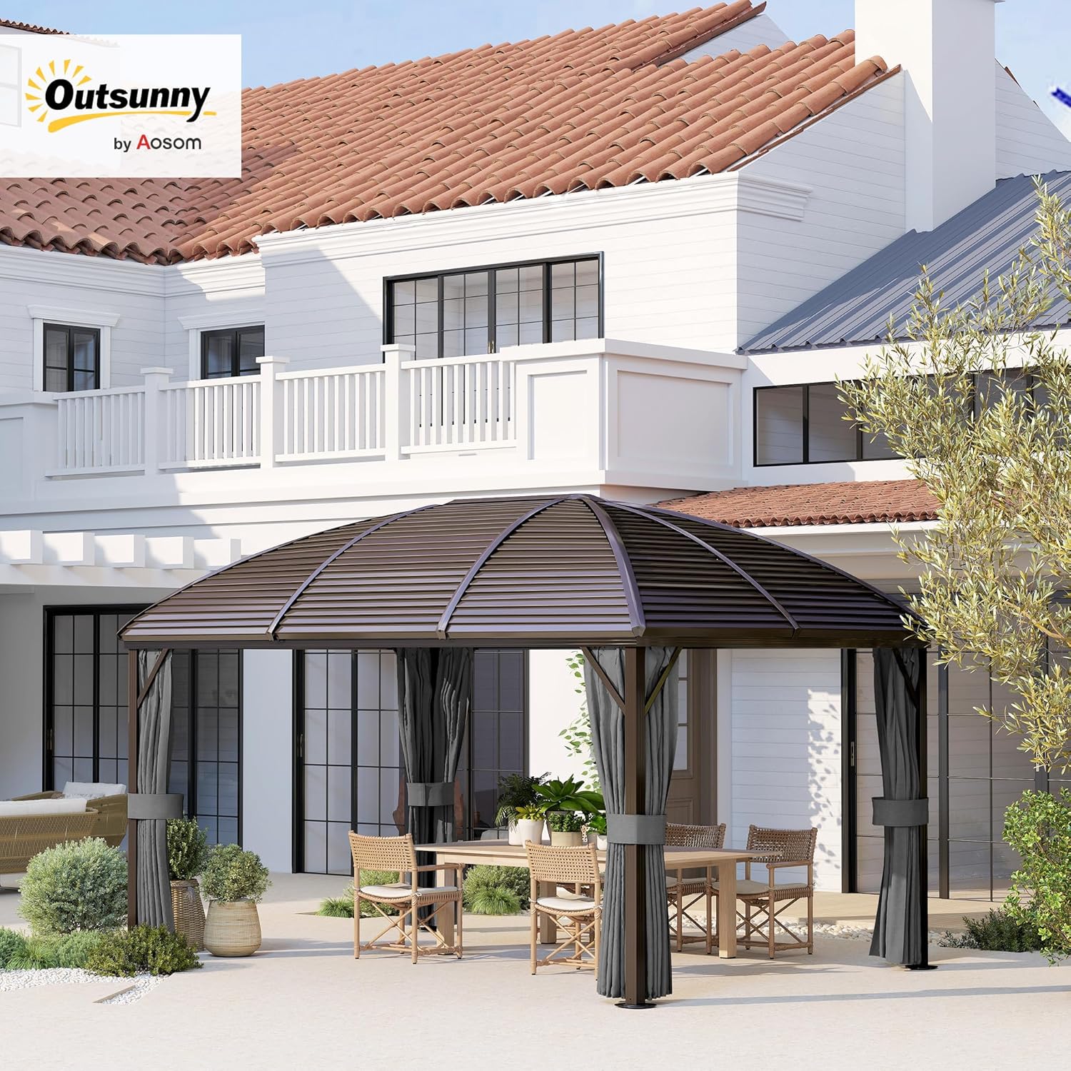3 x 4m Hardtop Gazebo Canopy with Metal Roof
