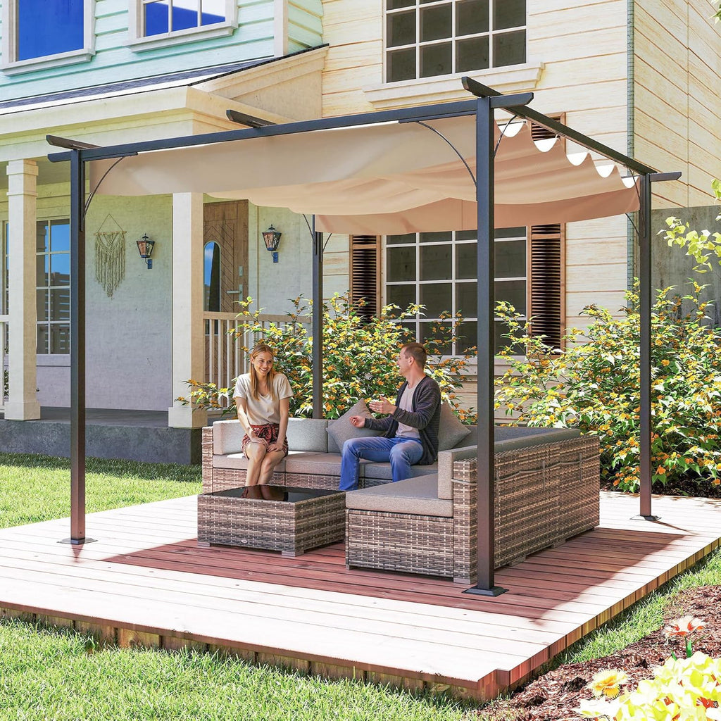 3 x 3(m) Metal Pergola with Retractable Roof