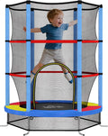4.6FT Kids Trampoline for Toddlers Outdoor Indoor w/Enclosure Net