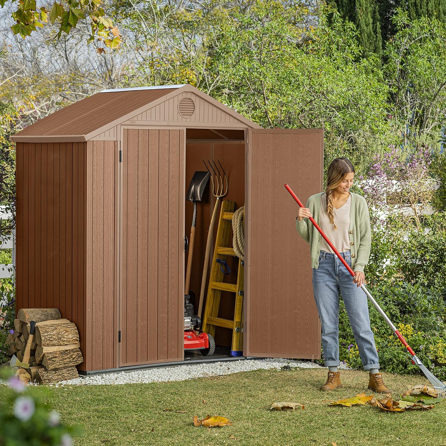 Apex Double-Door Outdoor Garden Storage Shed